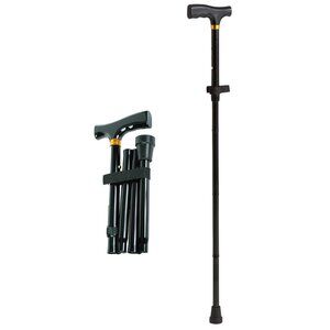 Medline Adjustable Walking Cane With Black Handle & Strap 8824 Foldable